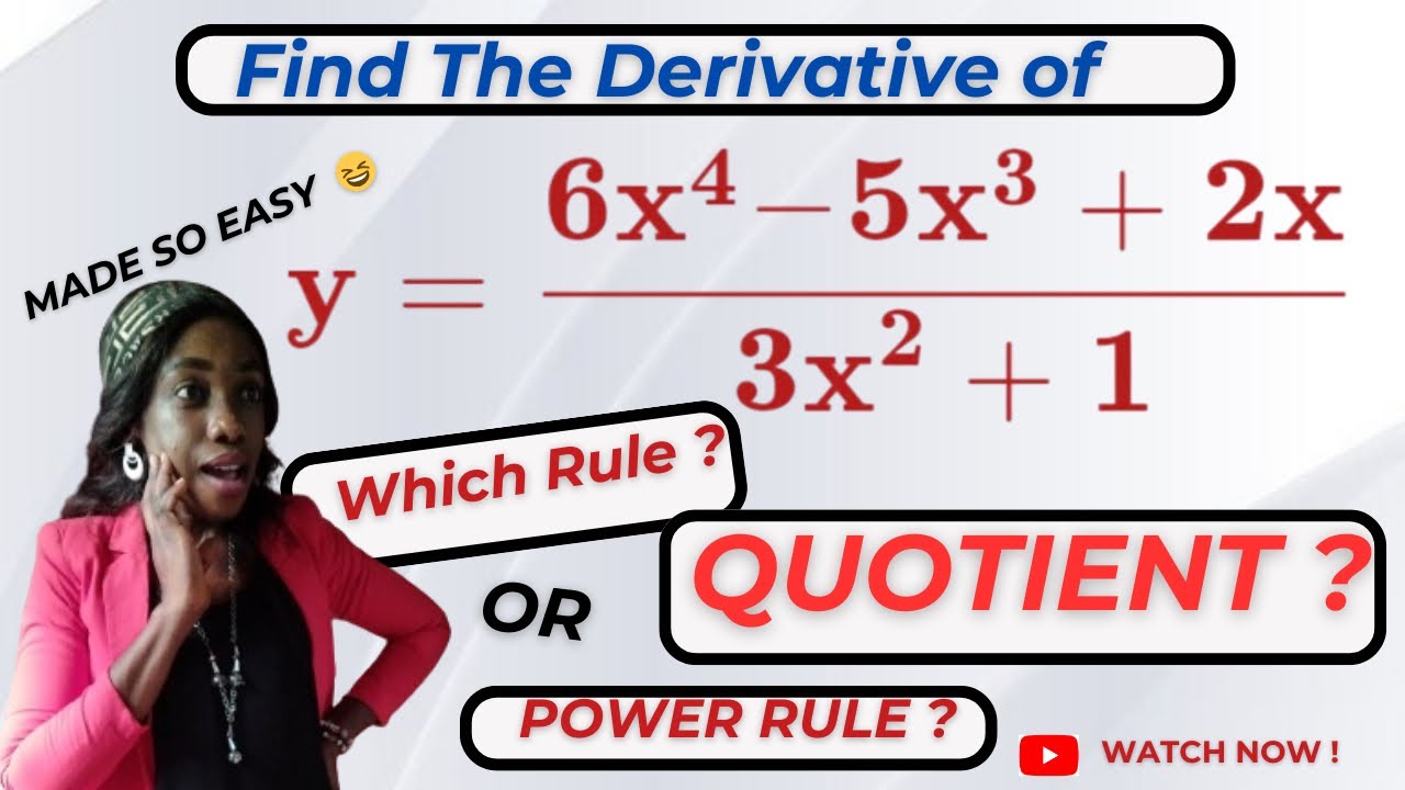 Calculus|| Diferentiation: Master the Quotient Rule . #viral