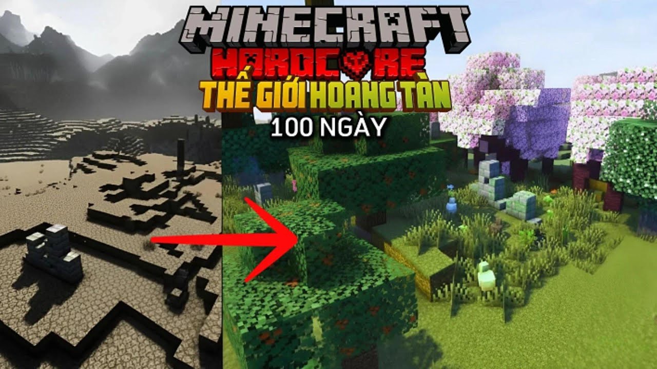 Tôi đã sống sót sau 100 ngày TẠI MỘT THẾ GIỚI KHÔNG CÓ SỰ SỐNG trong Minecraft Hardcore | FULL