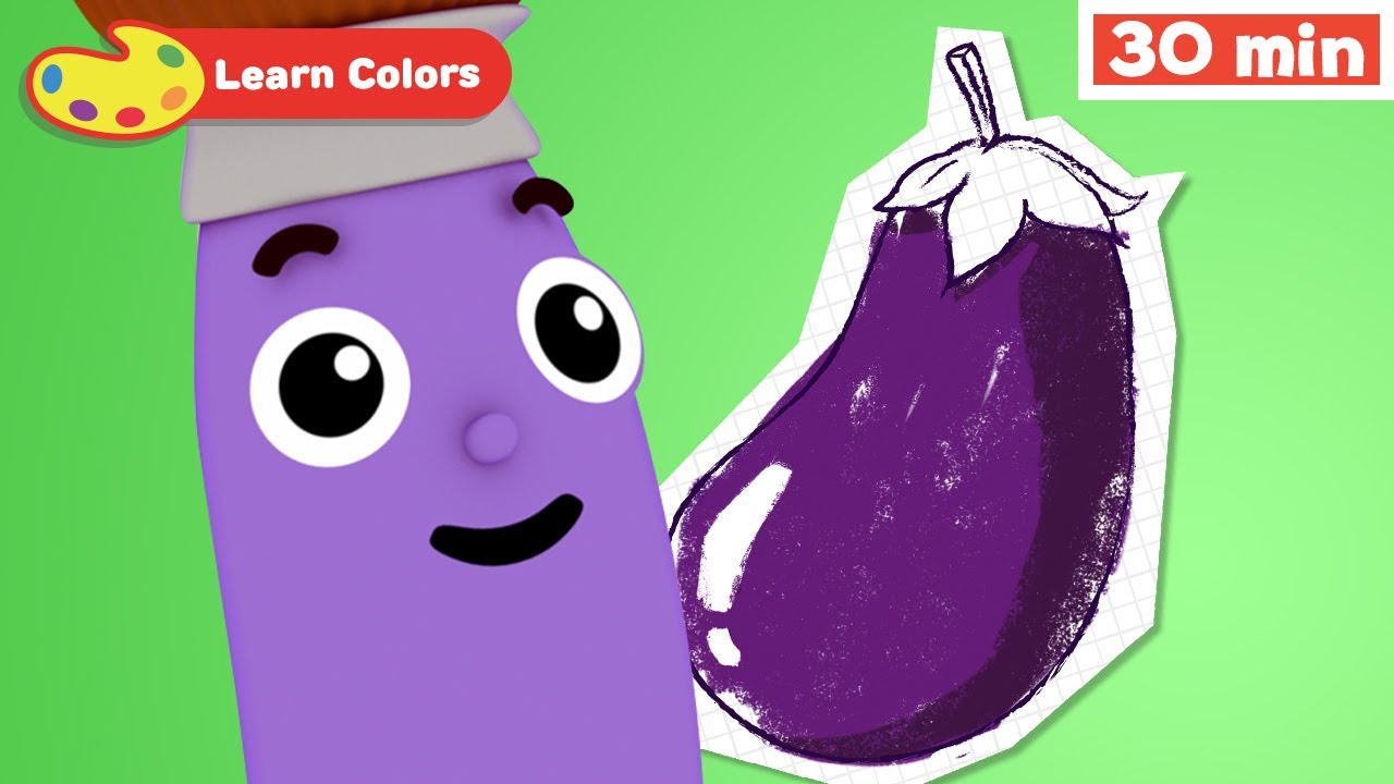 Learn Colors for Babies w Petey the Paintbrush | First words for kids | Red & Blue colors for kids