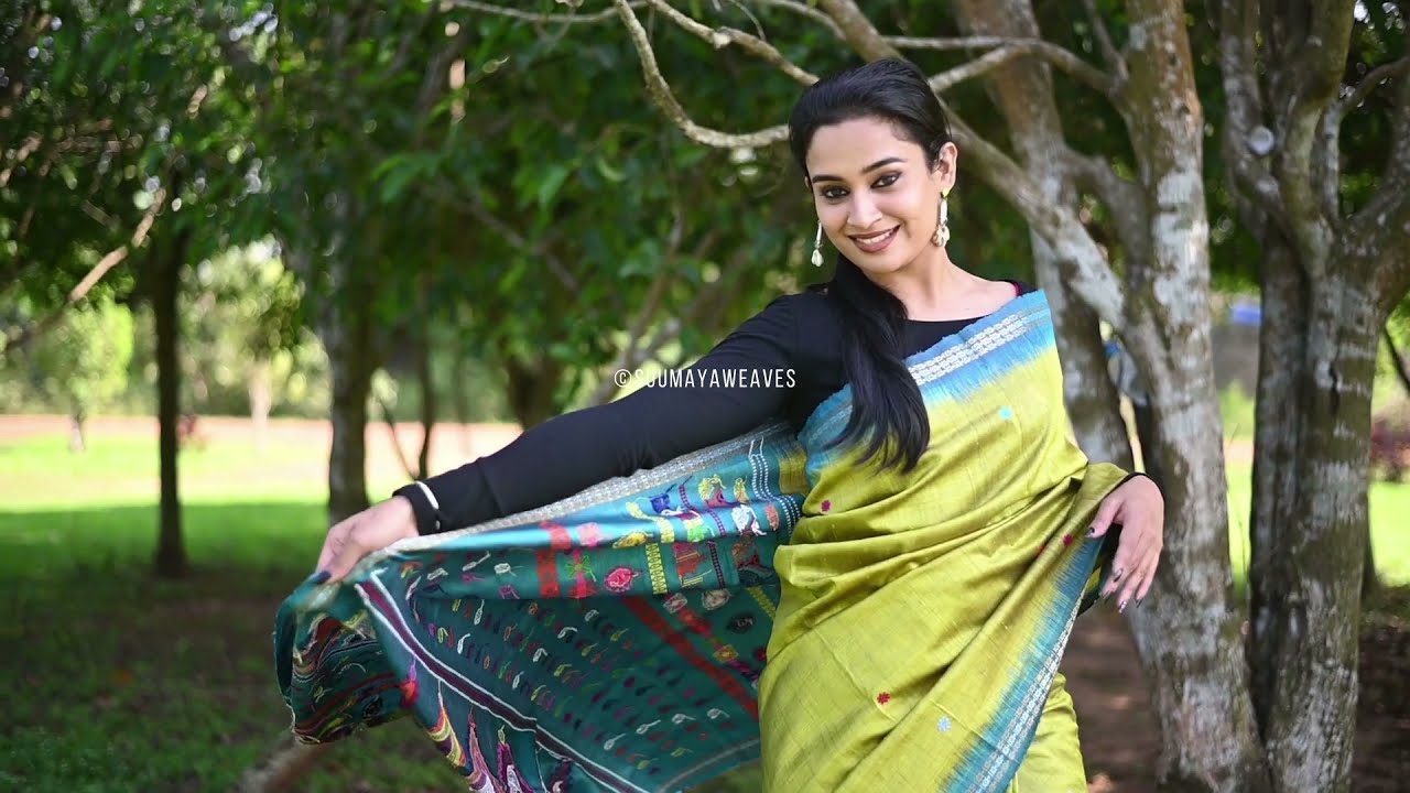 Special Yellow Double Pallu Dolabedi Tussar Saree