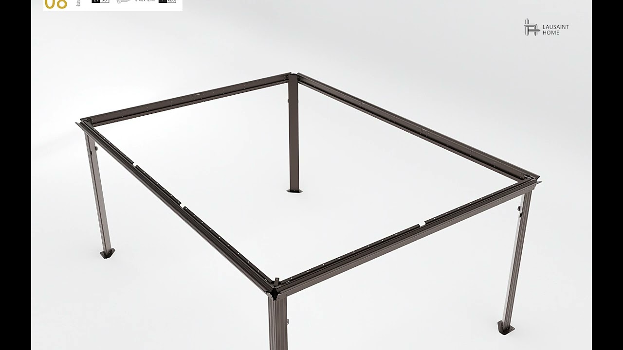 Installation Video | LAUSAINT HOME | 12X16ft Permanent Hardtop Gazebo