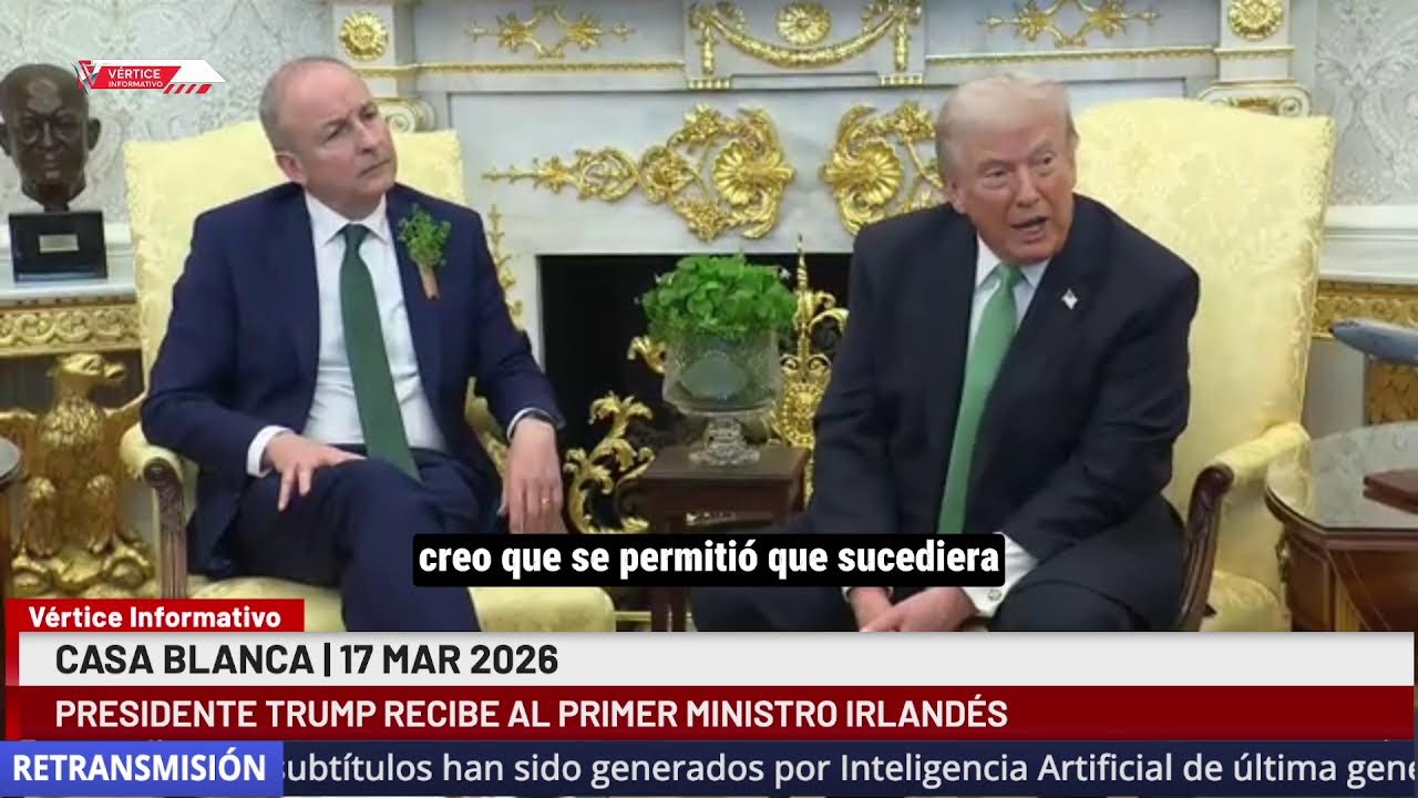 Trump recibe a primer ministro de Irlanda en reunión bilateral por San Patricio (17 mar 2026)