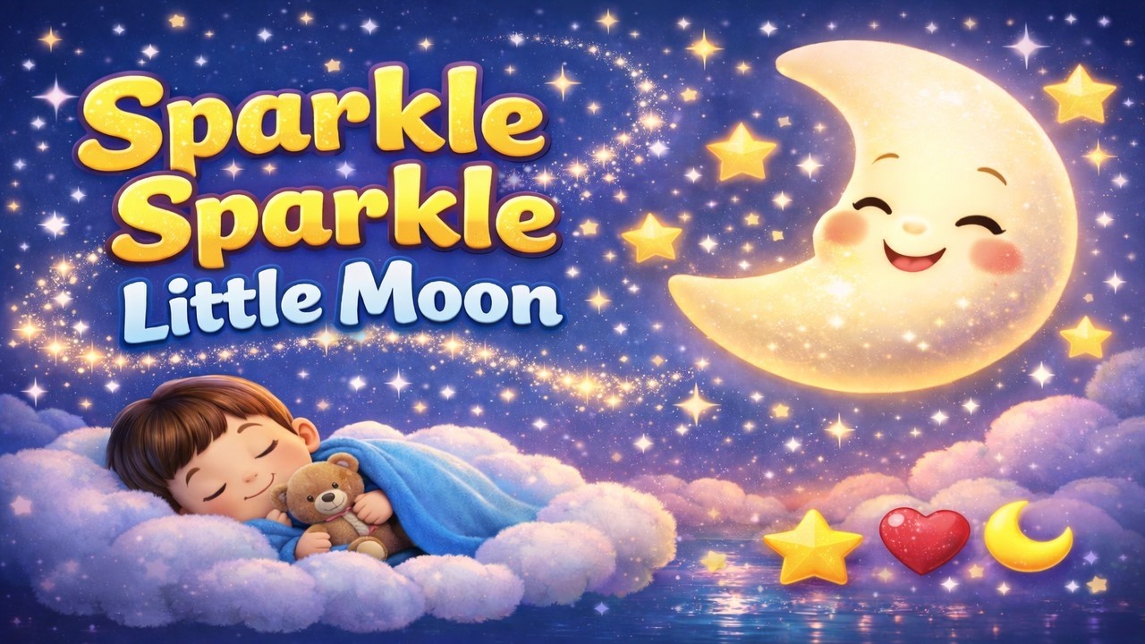 🌙 Sparkle Sparkle Little Moon | Baby Sleep Lullaby for Toddlers | Nighttime Music