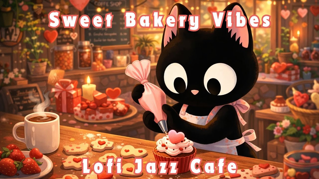Sweet Bakery Vibes 🧁 Lofi Jazz Cafe ~ baking valentine's treats / sweet lofi jazz & cooking beats