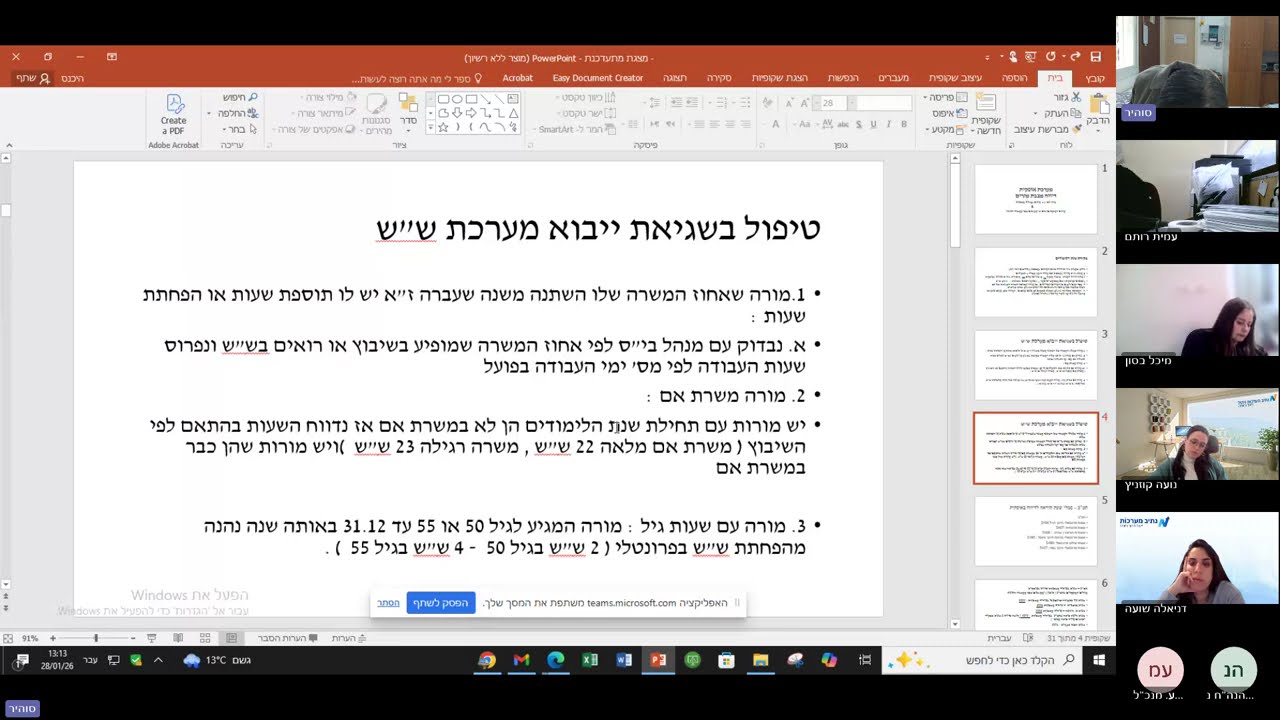הדרכה מערכת אופקית
