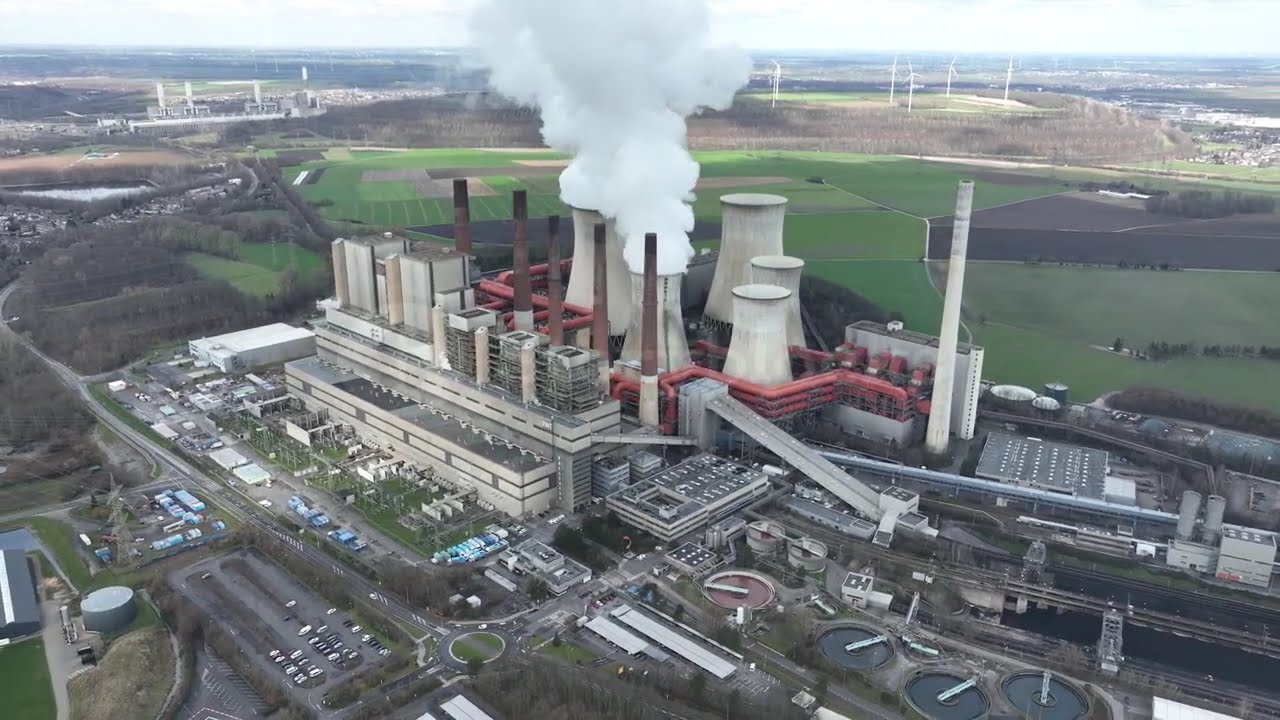 power plant aerial drone view