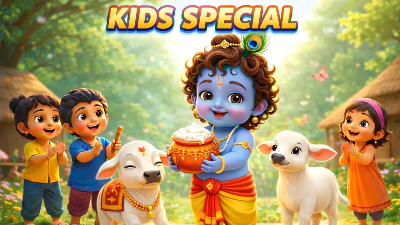Chote Chote Gwal – Choti Choti Gaiya | छोटी छोटी गैया 🦚 | Little Krishna Kids Bhajan #krishna 