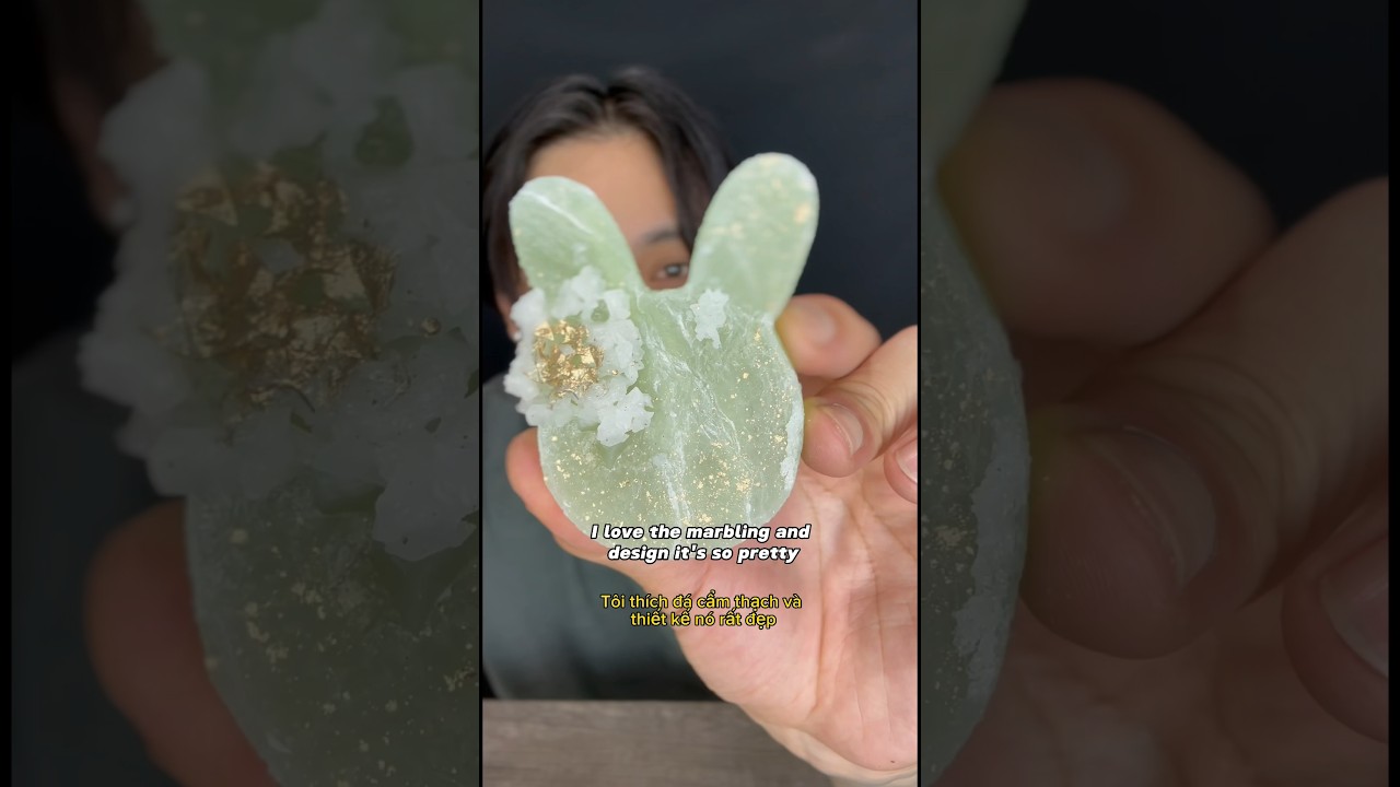 Green Apple Pear Bunny Crystal Candy #mukbang #shortvideo #food #asmr #foodie #shorts #short #candy