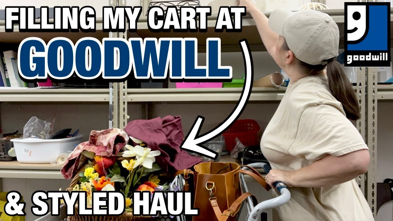 FILLING MY CART while Goodwill Thrift Store Shopping•Thrift Store Finds•Thrift with Me & Thrift Haul
