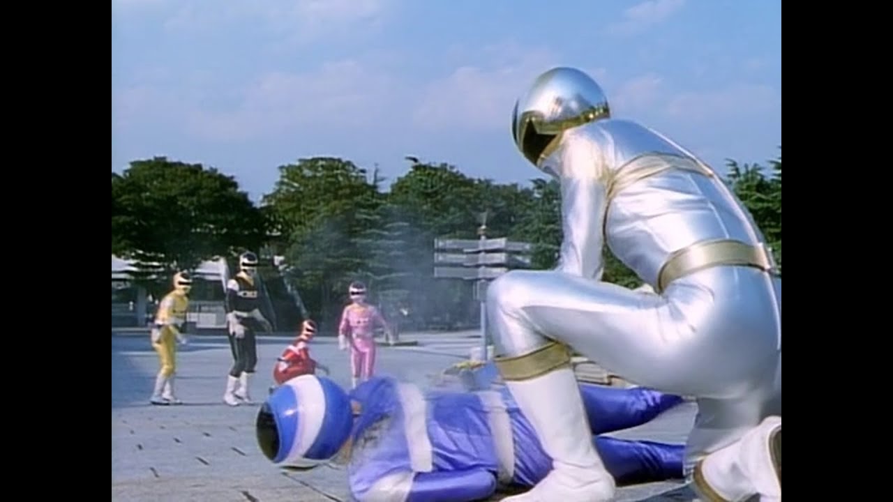 最高のシーン、筋肉質なシルバーレンジャーの戦い、戦隊メガレンジャー、best scene, muscular silver ranger fights, sentai megaranger Pt6