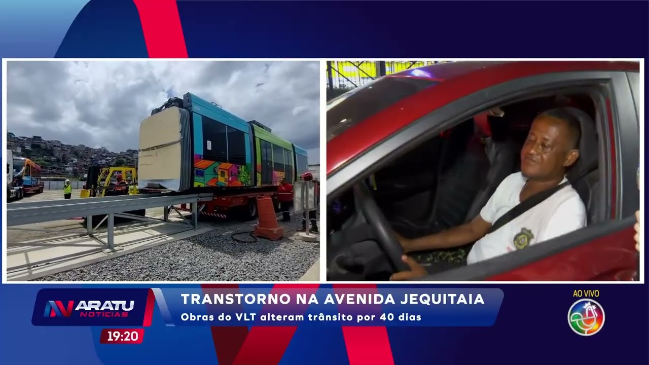 Lentidão e engarrafamento por causa da obra VLT | ARATU NOTÍCIAS | TV ARATU