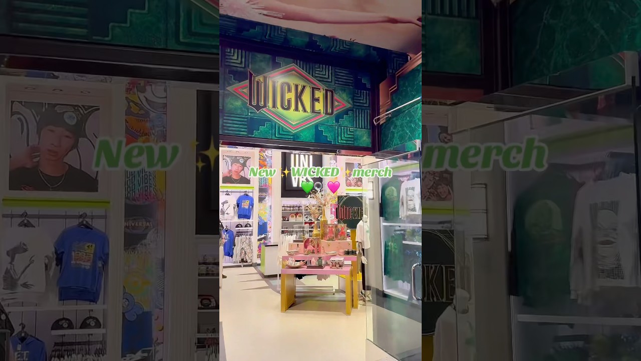 ✨ New Wicked merch just dropped at Universal Studios Store! 💚🫧🩷
