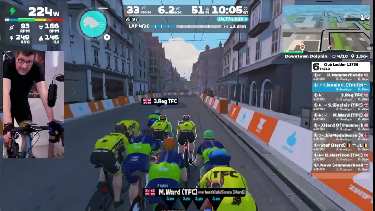 Herd of Hammerheads vs  TFC Omega - Downtown Dolphin - 2026-01-19 #clubladder #zwiftracing