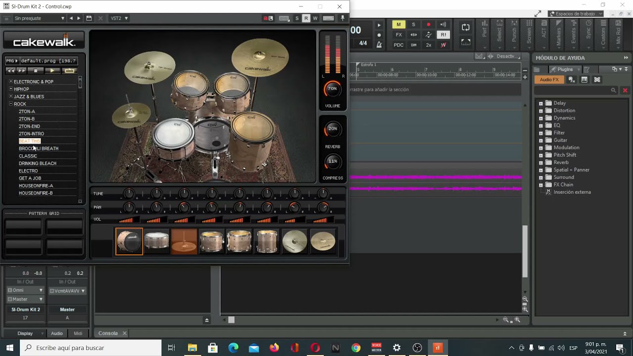 Crear Baterias y convertir MIDI a Audio