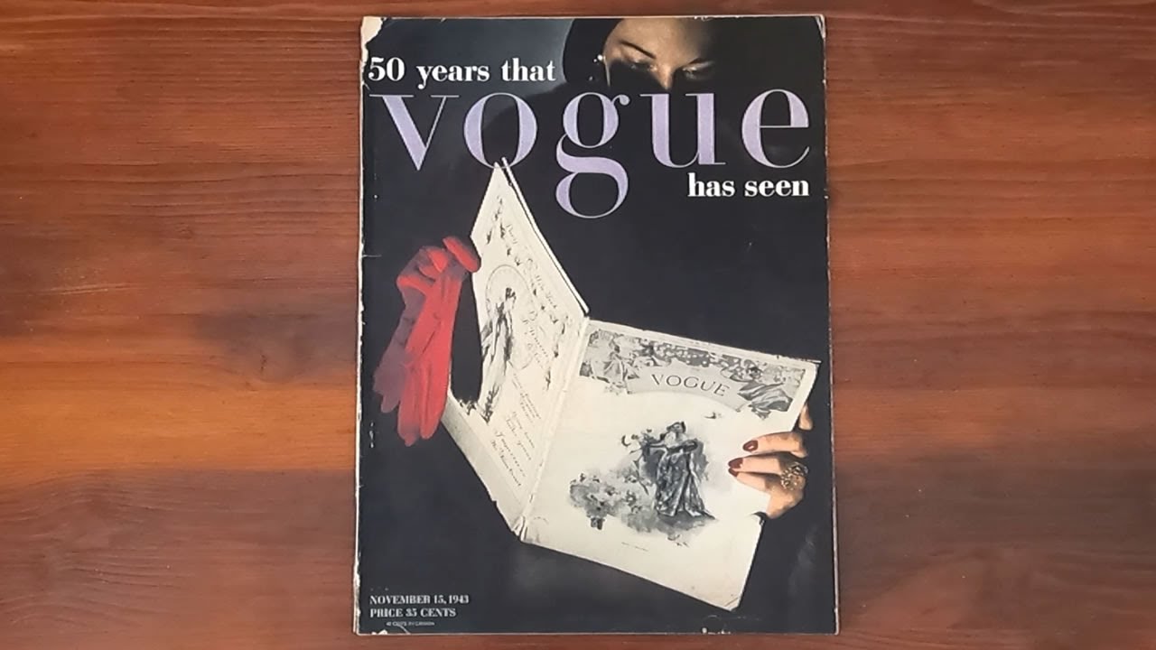 1943 November 15 ASMR Magazine Flip Through: Vogue '50 years that vogue has seen' Anniversary Issue