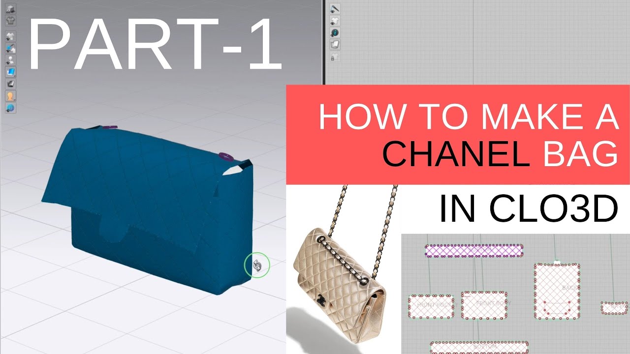 Как создать классическую стеганую сумочку CHANEL в CLO3D — Часть I