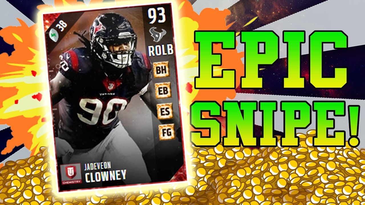 EPIC JADEVEON CLOWNEY GOD SNIPE! | Madden 17 Ultimate Team Sniping Highlight