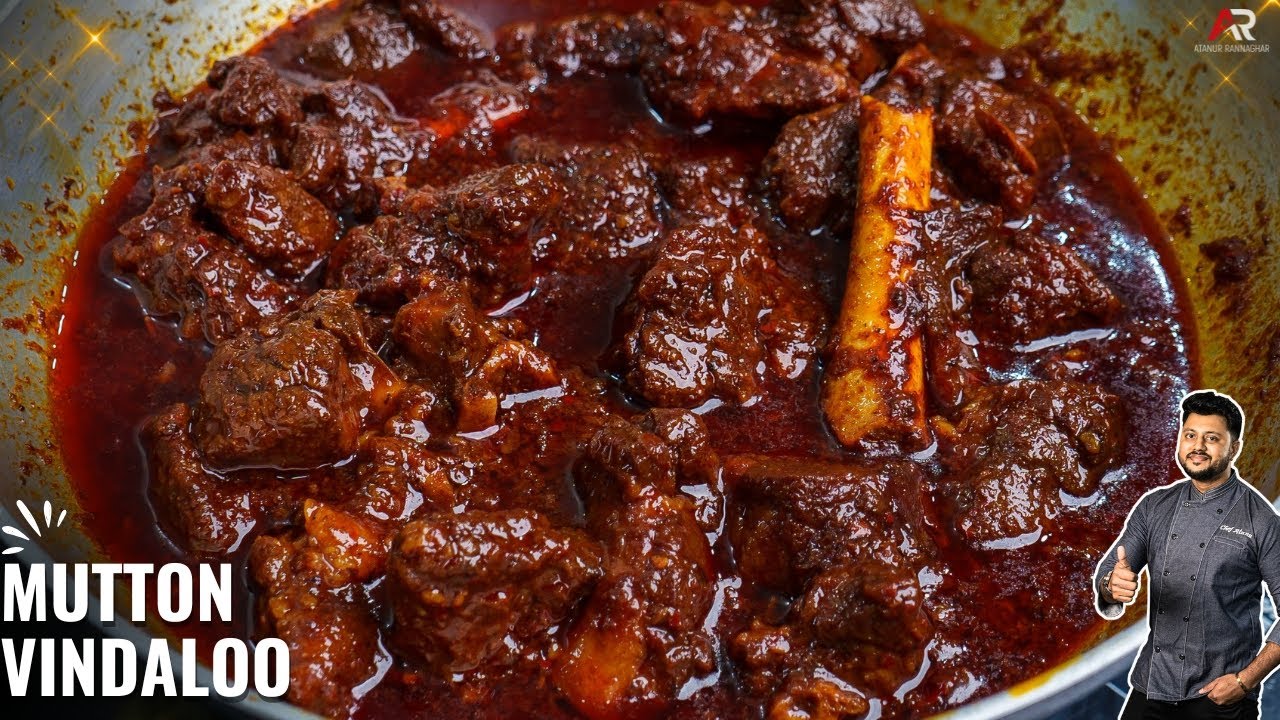 मटन विंडाळू सबसे आसान तरीके से | Mutton vindaloo recipe in Hindi | Atanur Rannaghar Hindi