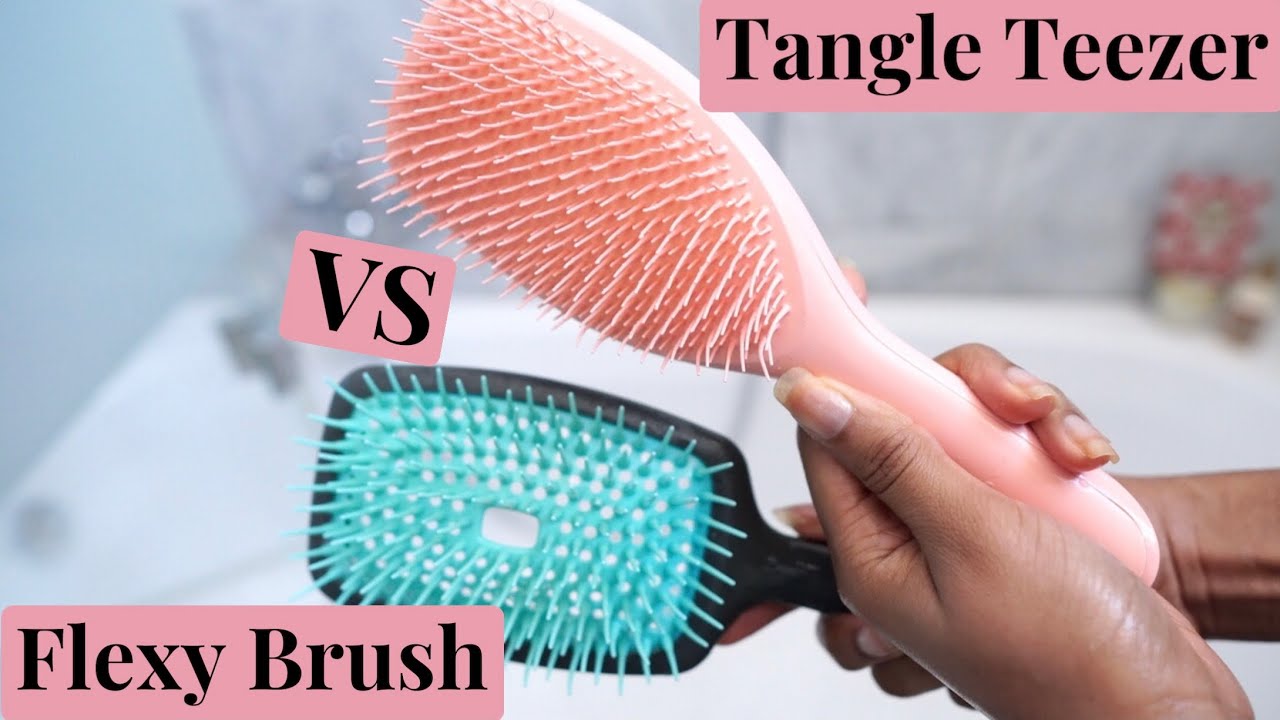 Tangle Teezer Wet Detangler vs. CurlKeeper Flexy Brush