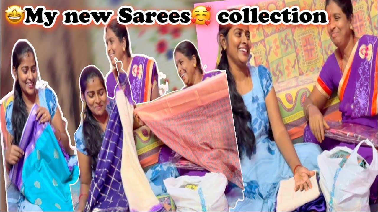 ☺️என்னுடைய😍 New 🤩Sarees Collection🥰🤩#Ajith_vino#tamilvlog #youtube #trending