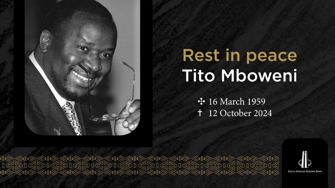 South African Reserve Bank memorial service for Tito Mboweni. Thursday, 7 November 2024
