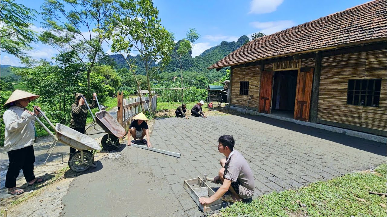 KONG & NHAT and the great support from neighbors quickly completed the beautiful concrete yard