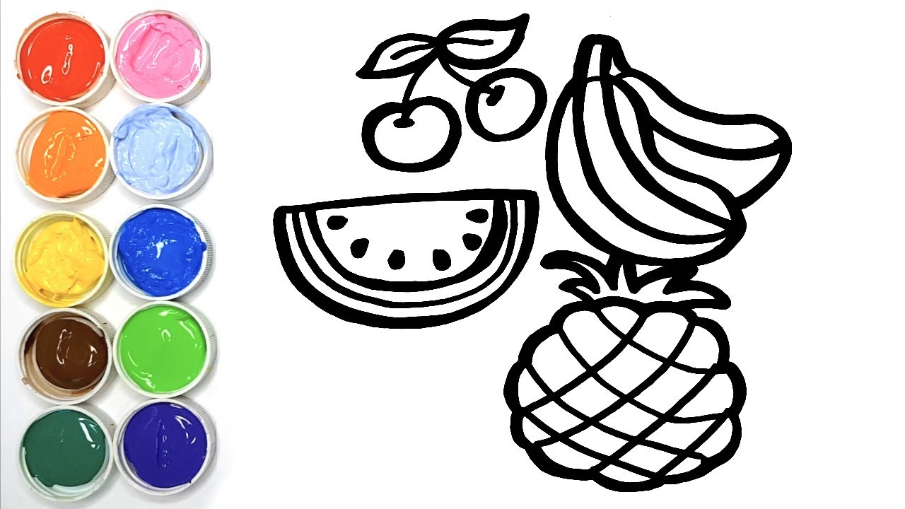 Dessiner des Fruits - Dessin et Coloriage pour b&eacute;b&eacute;