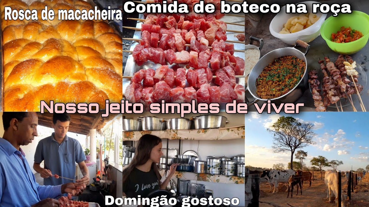 Banquete gostoso preparado pelo esposo/Rosca de Mandioca/1°colheita na horta