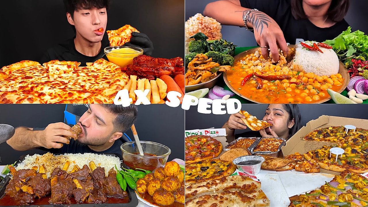 ASMR: Eating Spicy Mutton PIZZA & BBQ CHICKEN mukbang 