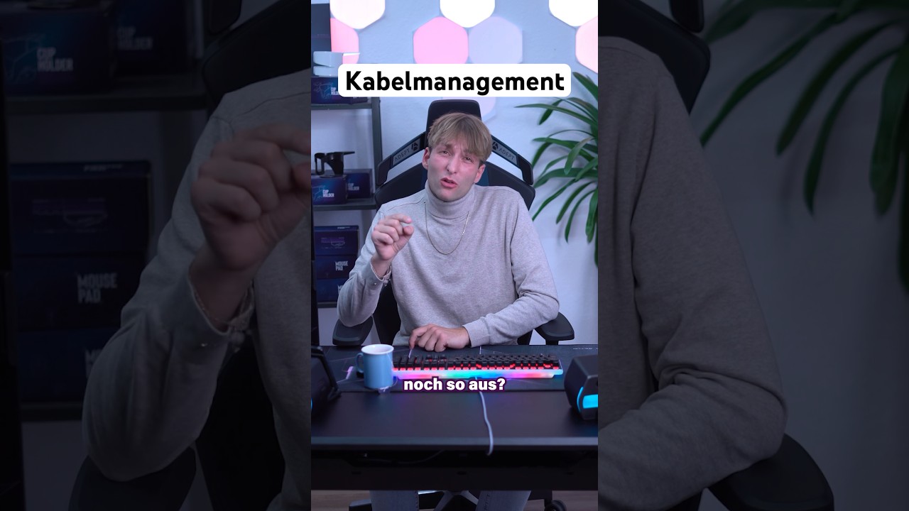 Lifehack Kabelsalat am Schreibtisch mit einem Kabelnetz behoben #kabelmanagement #gamingsetup