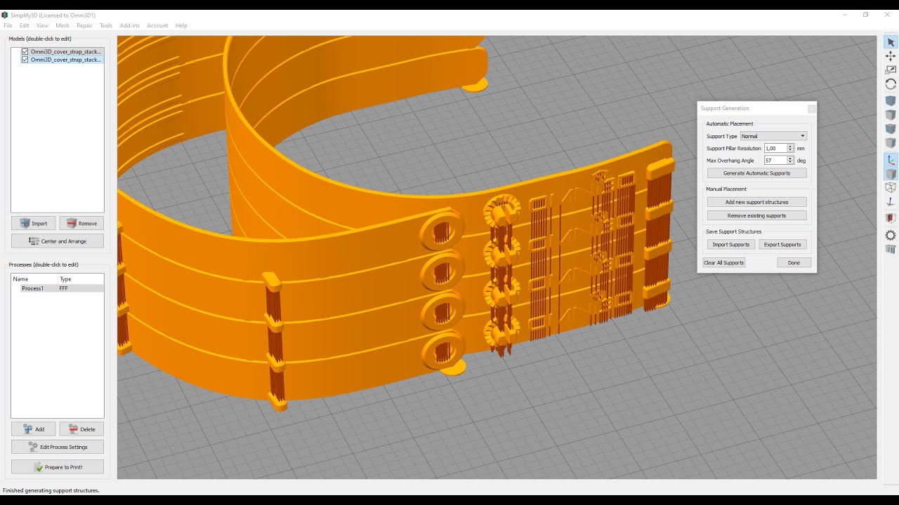 Simplify3D: Quick editing of support structures
