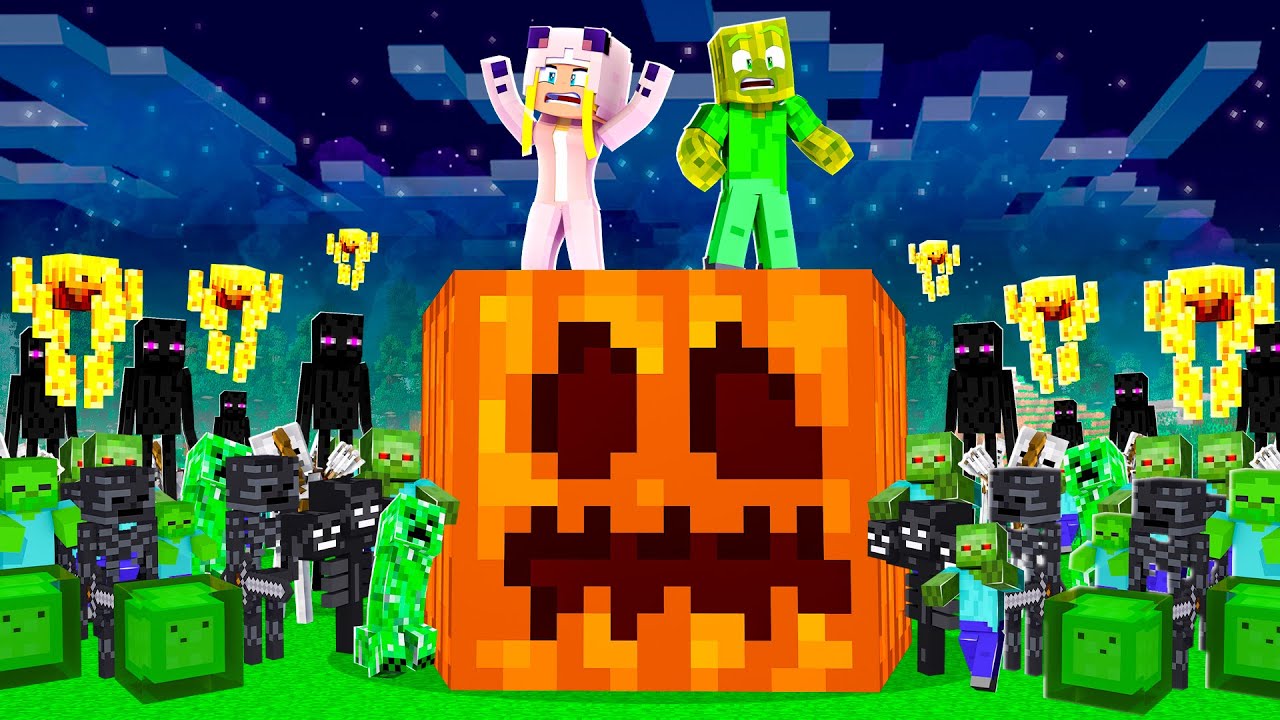 1000 MONSTER vs. HALLOWEEN BASE! ✿ Minecraft