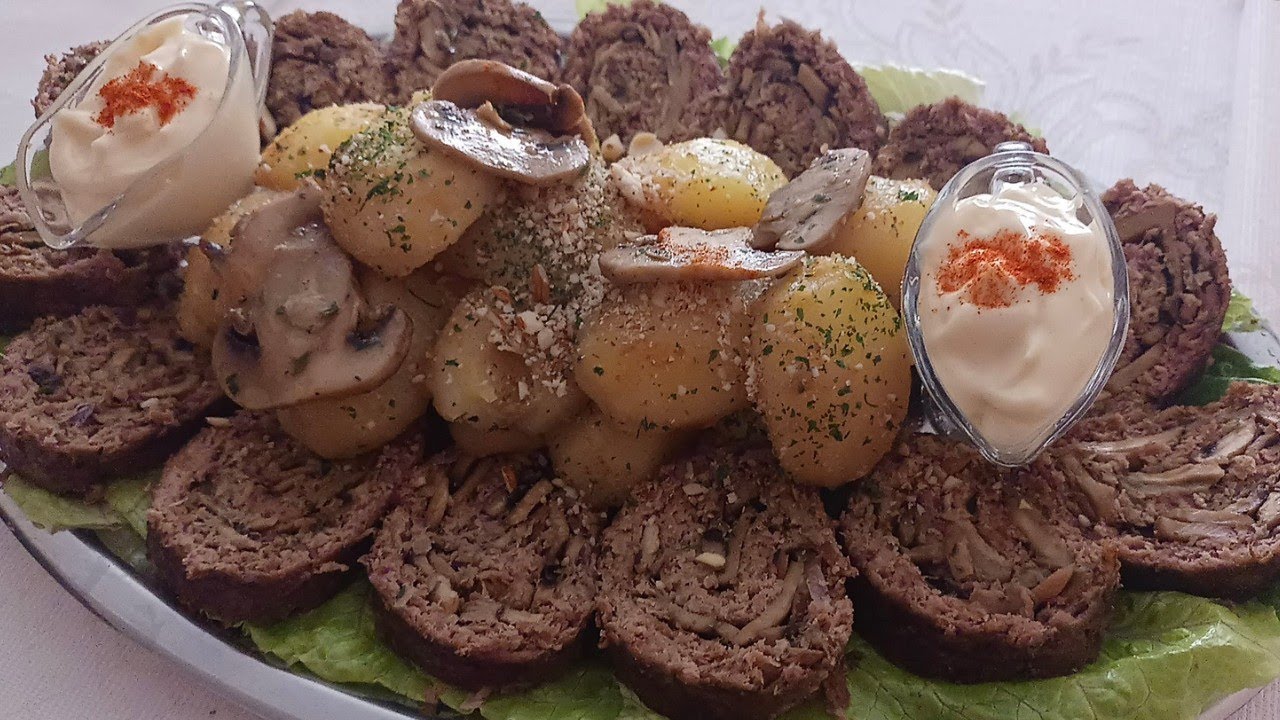 رول اللحم المفروم (الكفتة) بالفطر كيجي لذيذ  بسرعة كيتحضر