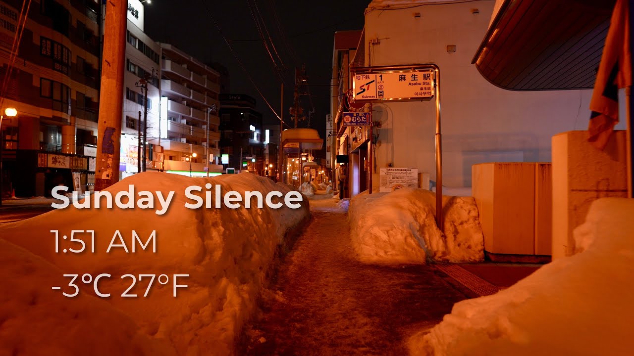 Midnight Deep Japan — Sunday Silence (1:53:14 AM) | Asabu Station, Sapporo [4K] | Quiet Walk #053