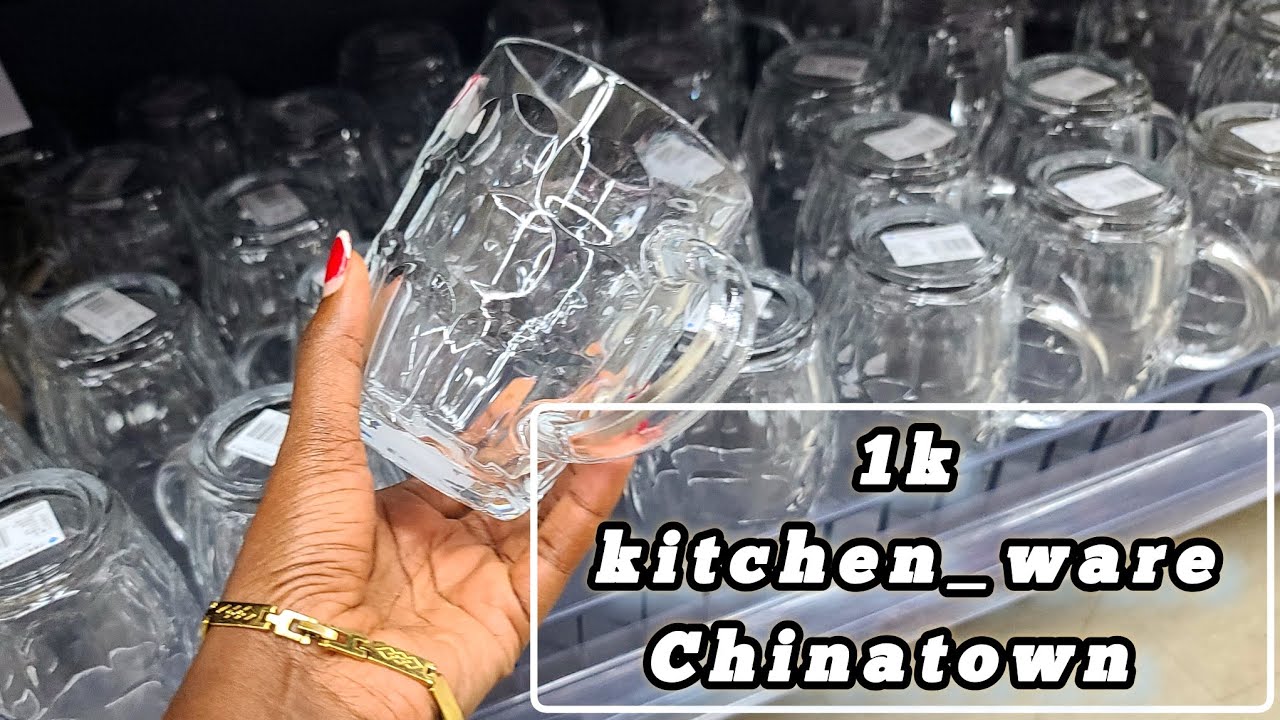 1k kitchen ware items in Chinatown Uganda. Juice, coffee and wine affordable/cheap glasses #review