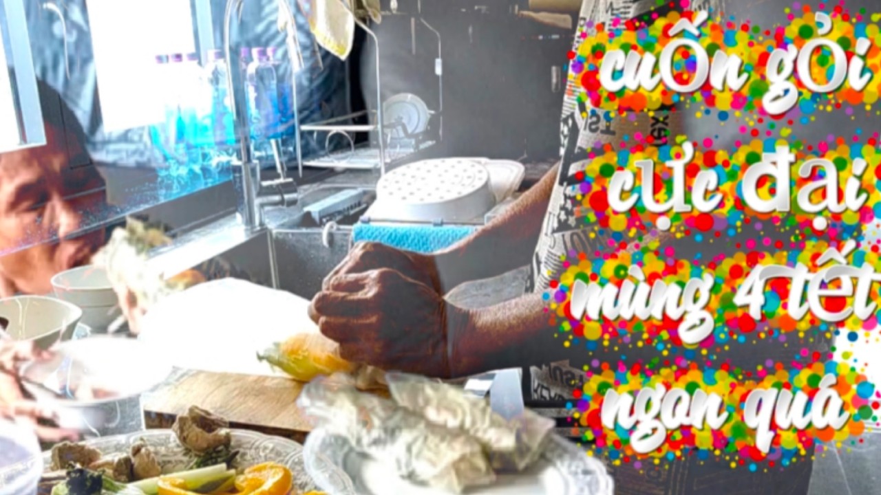 Vợ chồng Việt Đức:)#281# cách gói gỏi cuốn cực đại thịt luộc rau củ/ mùng 4 tết của tôi