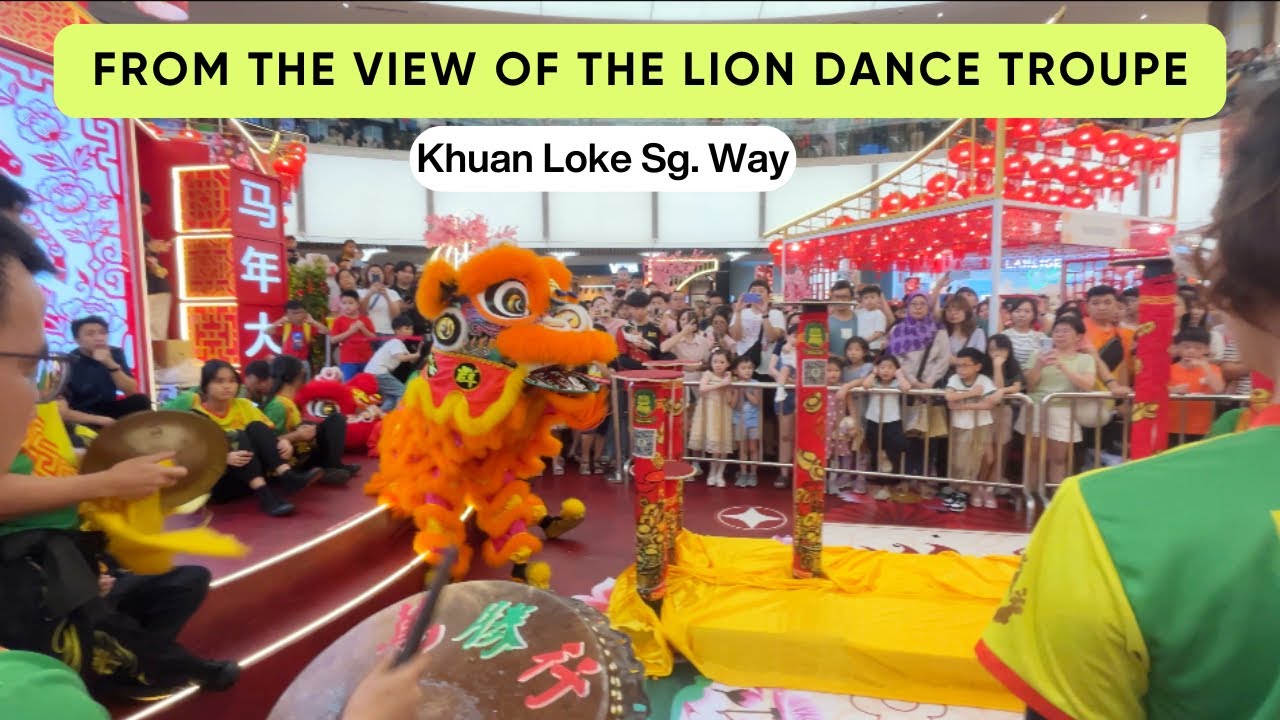 Behind the Lion: The Music Troupe’s View During A Performance At A Mall
