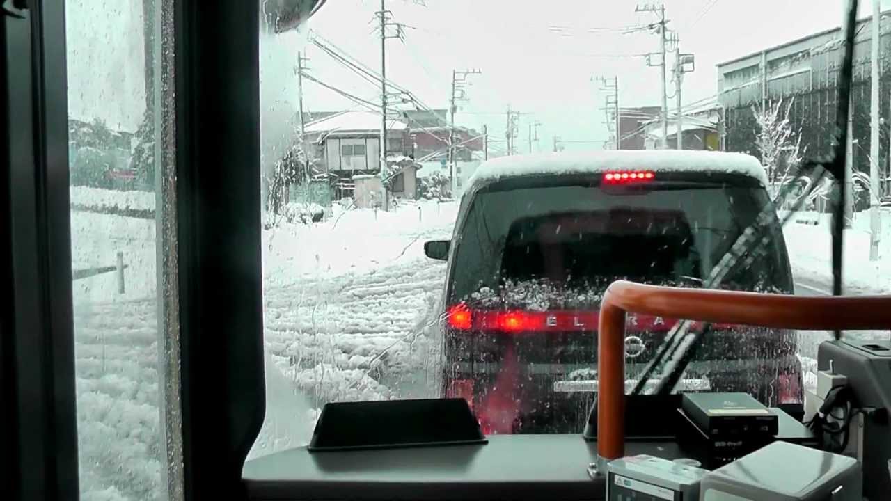 神奈中バス 淵53 前面展望 水郷田名⇒上溝⇒淵野辺駅南口《2013 1/14 大雪》