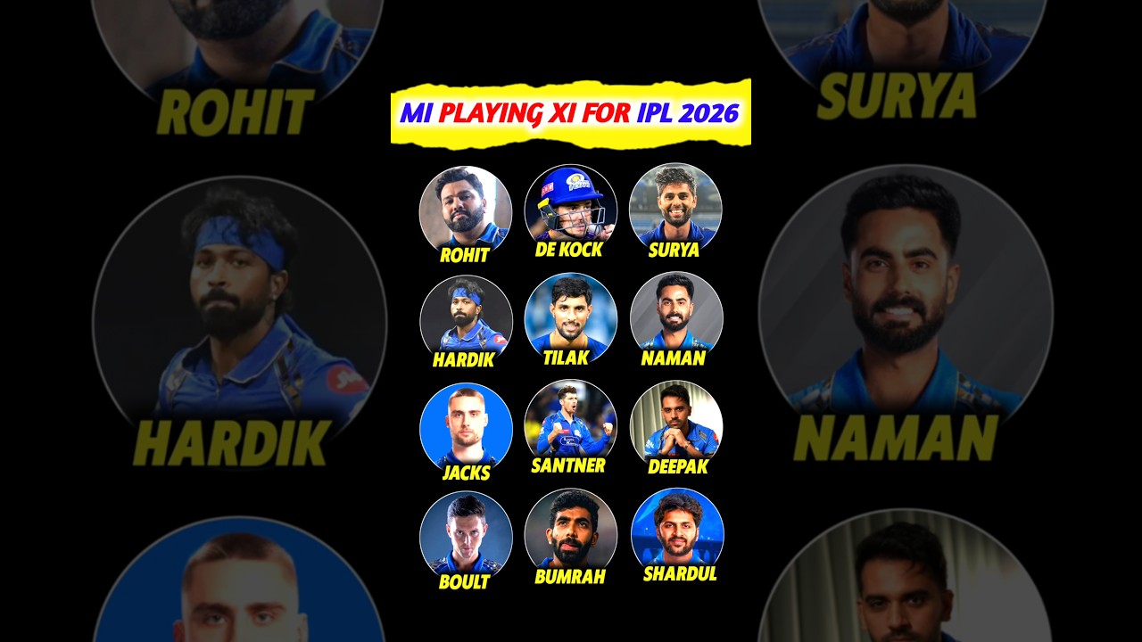 MI Strongest Playing XI For IPL 2026 🔥