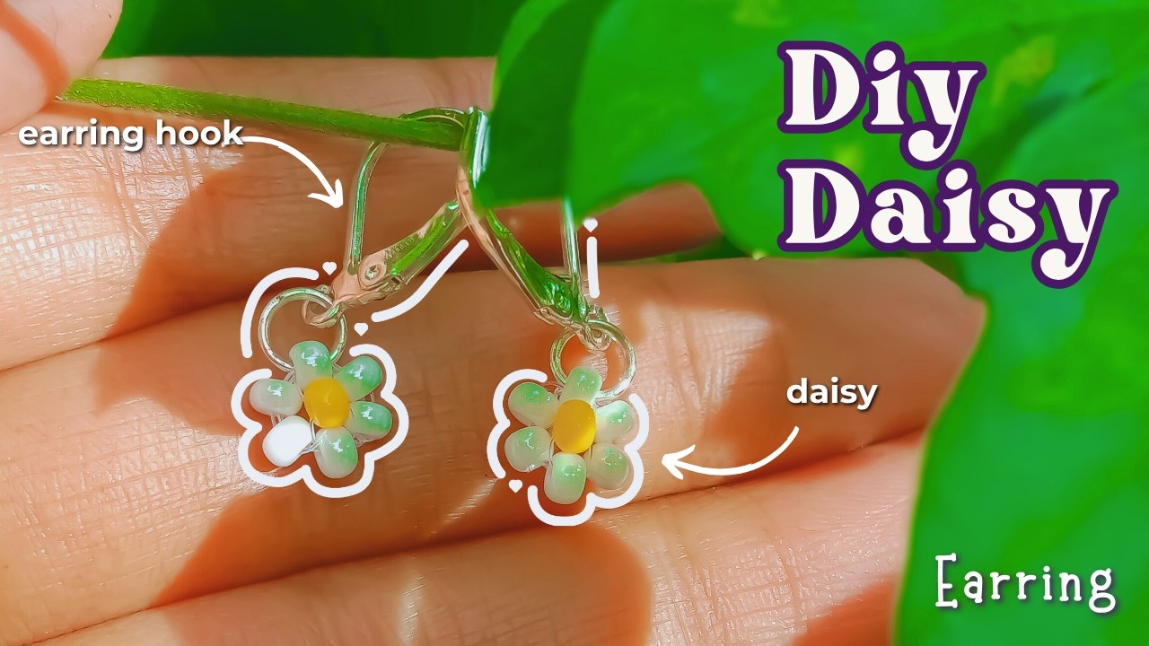 How to Make Daisy Earrings with Seed Beads | DIY Flower Earring #DIY #earrings #beadedjewelry