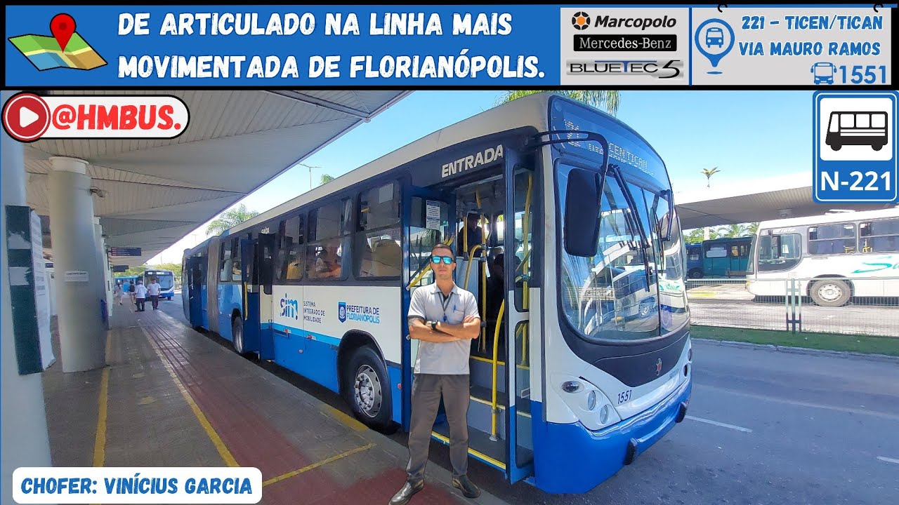 Viagem completa de Ônibus ARTICULADO na linha mais movimentada de Florianópolis - Consórcio Fênix.