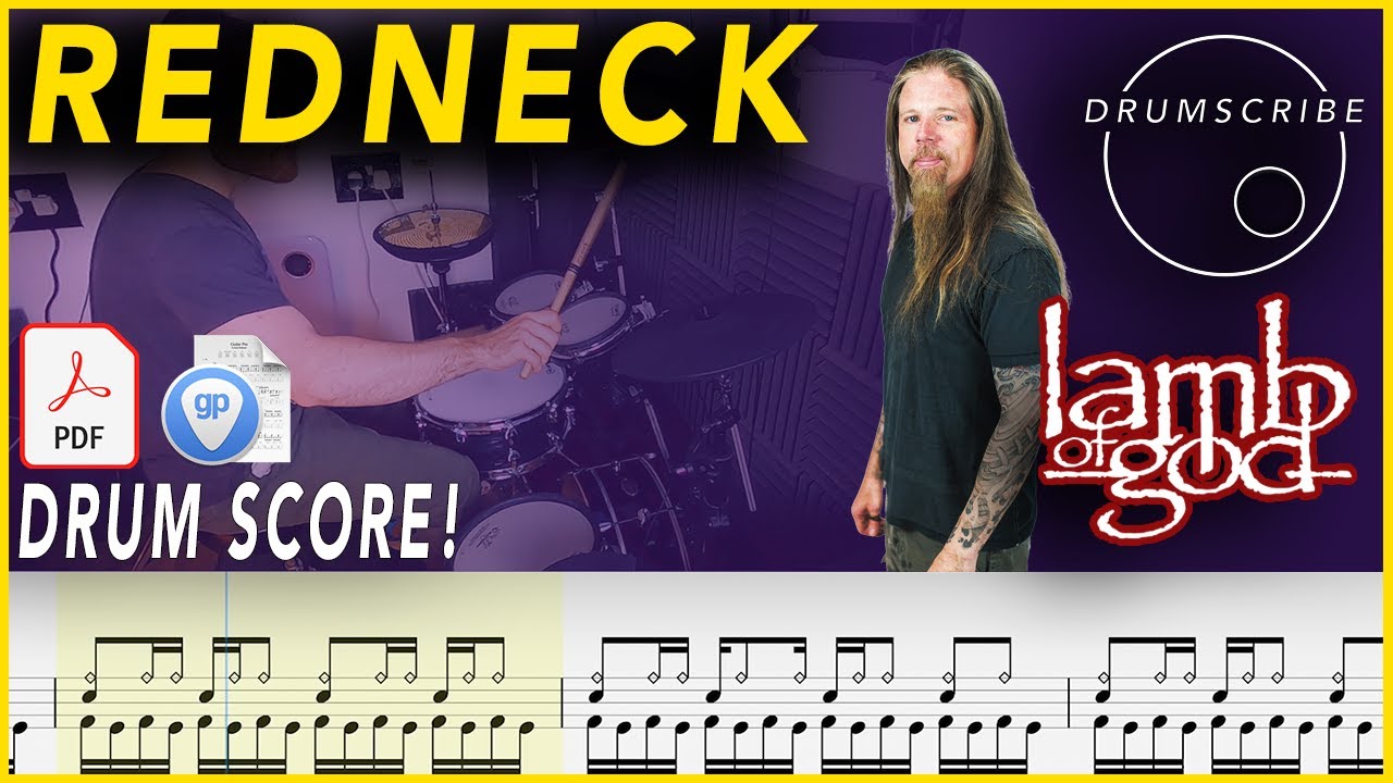 Redneck - Lamb of God | DRUM SCORE Sheet Music | #317 DRUMSCRIBE
