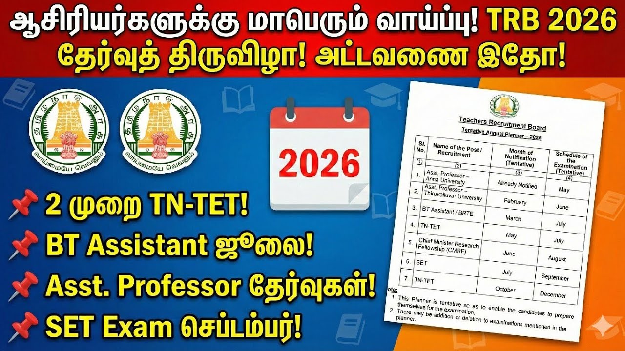 trb annual planner 2026 | trb annual planner 2026 pdf | trb 2026 | teacher recruitment 2026 in tamil