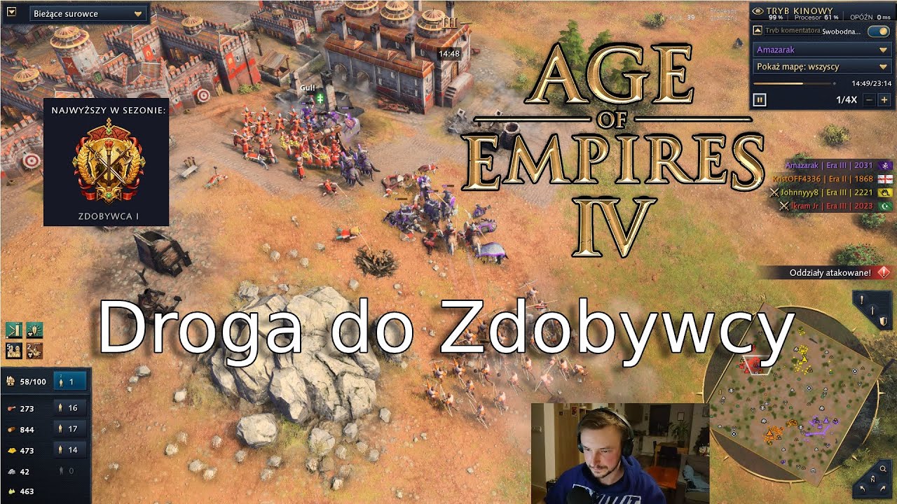 Age of Empires 4 Multiplayer | SMURF? | Pokonać Zdobywcę? | S9 | Aoe 4 PL |