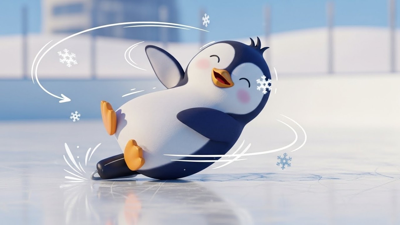 Пять маленьких пингвинов скользят вместе 🐧❄️滑 | Мультфильм для детей и весёлые приключения