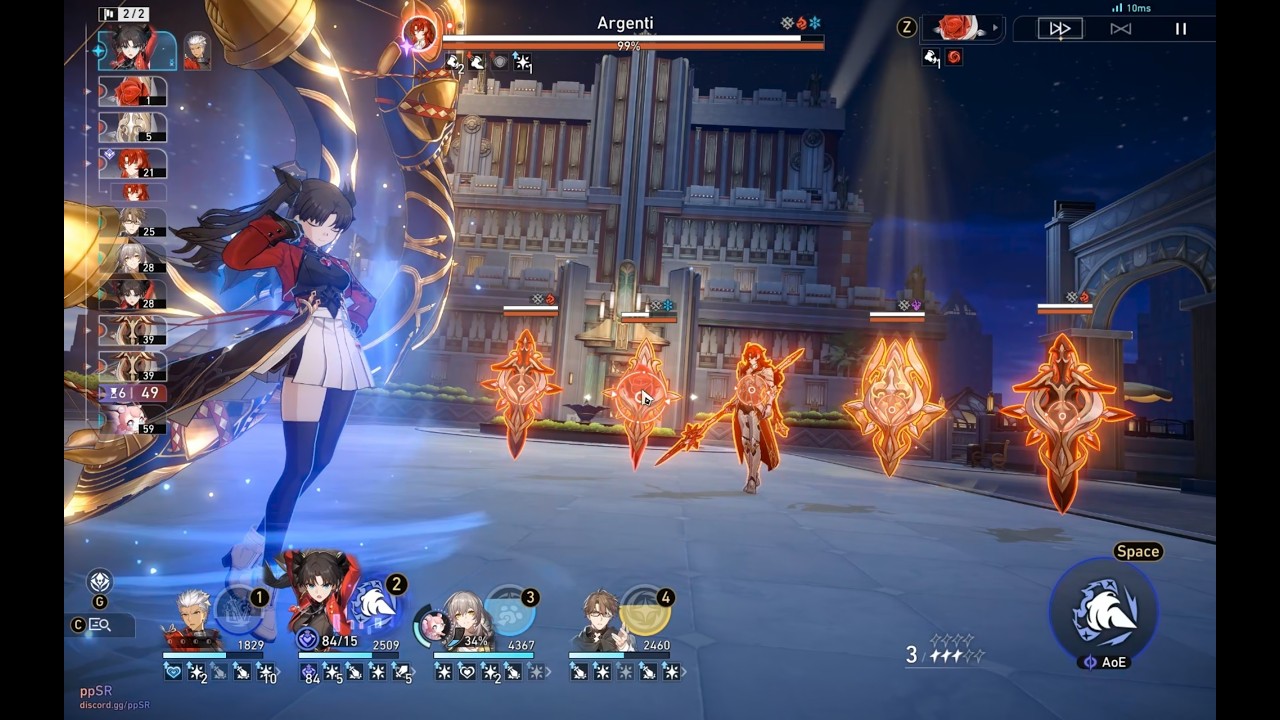 (4.4 V5) E0S0 Rin Archer (no Sparkle) 0-cycle Argenti Knight 1 AA 4.4 | HSR