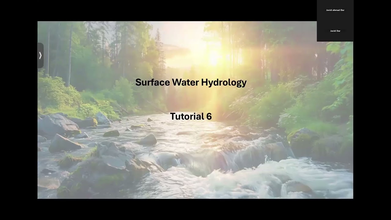Tutorial 6- Surface Water Hydrology - NPTEL