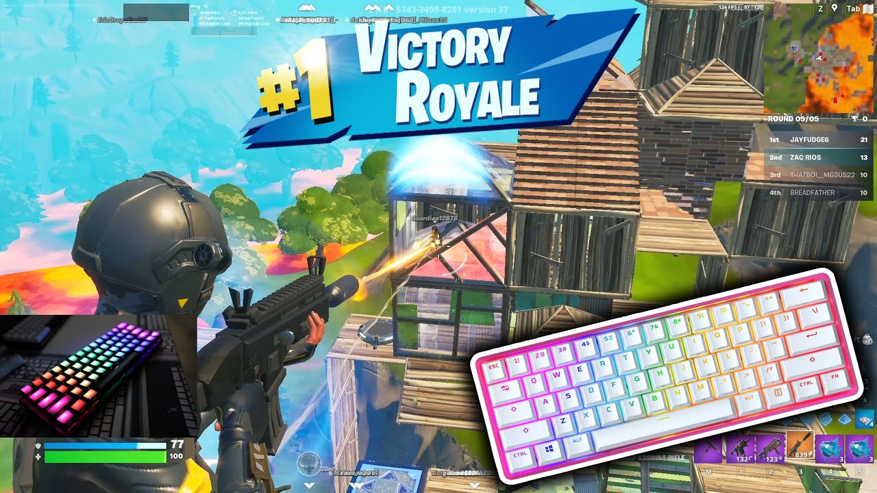 [12 HOUR] ASMR😴 HyperX Alloy Origins 60 Chill 🤩 Keyboard Sounds Fortnite Gameplay Chill To Sleep