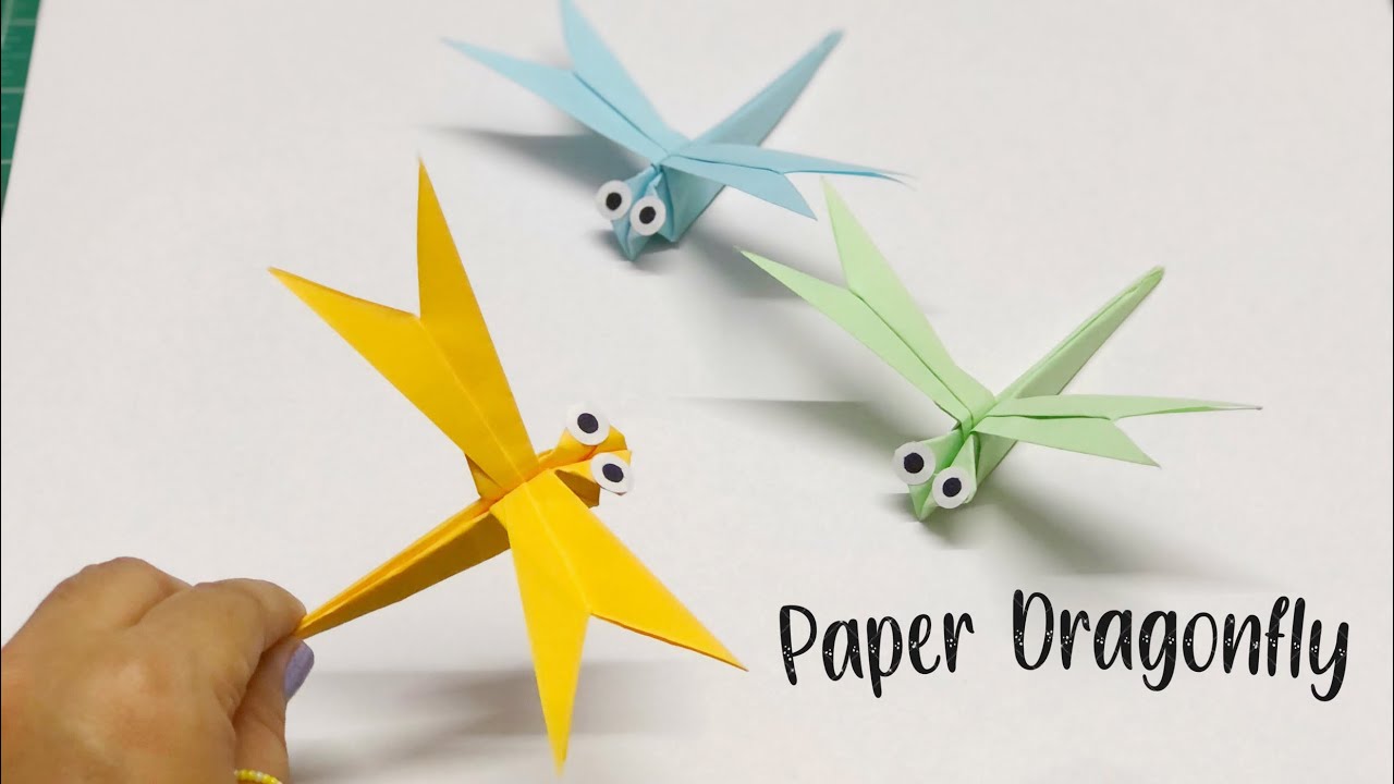 DIY ORIGAMI DRAGONFLY / Paper Crafts For School / Paper Craft / Easy Origami / paper dragonfly