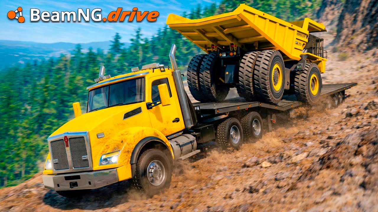 ¡Grúa transportando VOLQUETA DE 50 TONELADAS! | BeamNG.drive